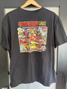 Cheap Thrills Graphic Band Tee - Black with Multicolor Comic Print